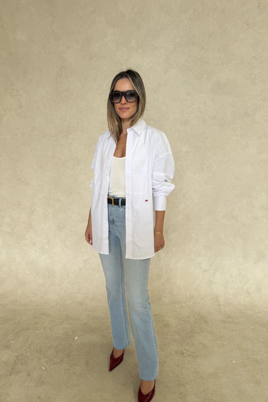 Sebastian Oversized Shirt White by Sneaky Link – a crisp cotton shirt with oversized fit and panel detail. Perfect for elevated styling.