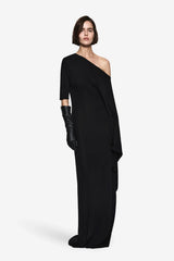 Liria Jersey Dress Black by Misha – full length stretch jersey dress with sleek body skimming silhouette.