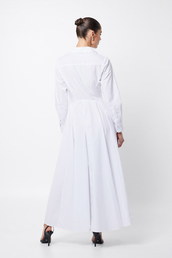 Fixation Maxi Shirt Dress White