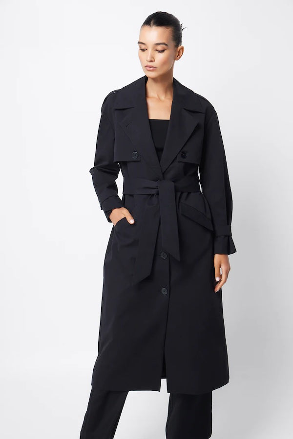 Mossman | For Keeps Trench Coat Black | Girls With Gems