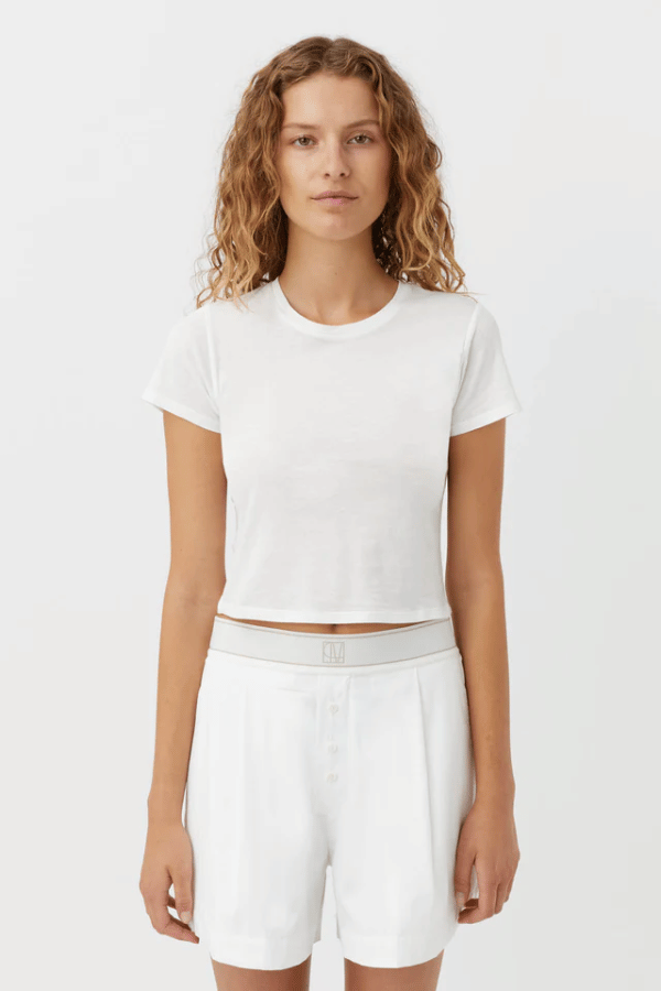 Camilla and Marc | Ida Cropped Tee White | Girls with Gems