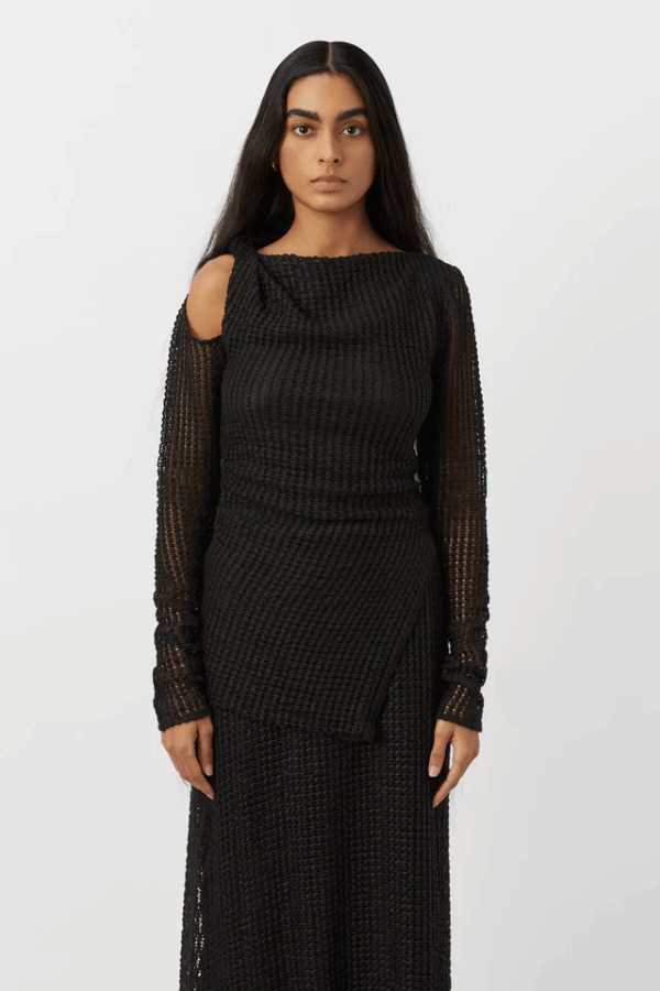 Camilla and Marc | Willa Textured Top Black | Girls with Gems