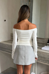 Ella Squire Tailored Mini Skirt Grey