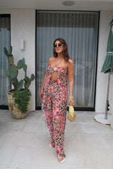 Mission Pants Safaria by Cin Cin, wide-leg pants in vibrant ‘Safaria’ print with a shirred elastic waistband. Lightweight 100% viscose, perfect for resort and summer wear.