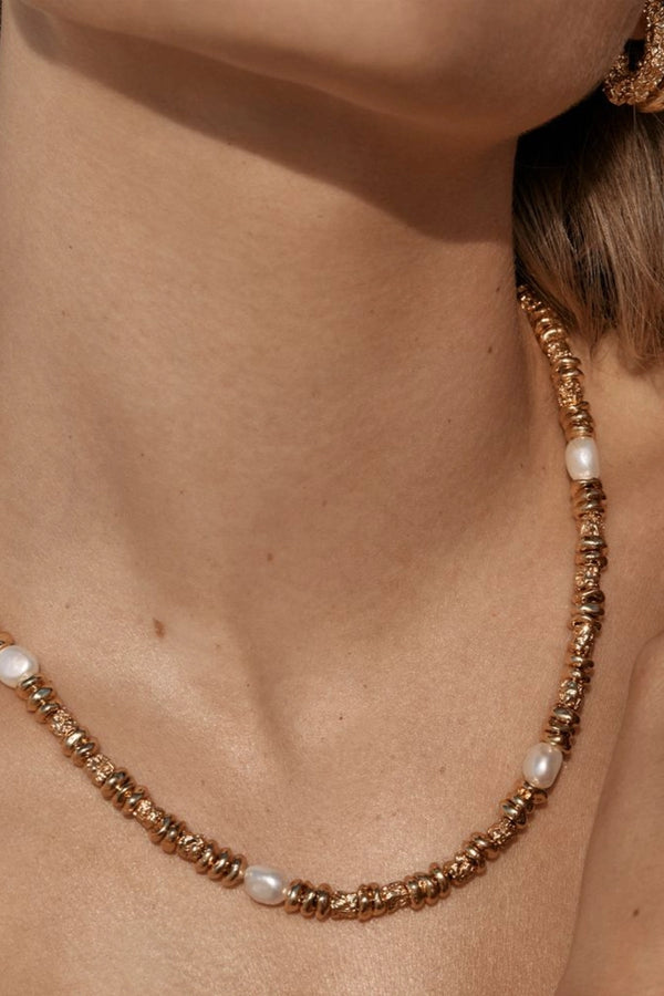 Creo Necklace by Amber Sceats, pearl and gold statement necklace, perfect for elevated occasion styling