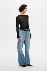 Daria Short Tempest by Neuw Denim, a trendy mid-rise, relaxed boyfriend fit with a low-slung design, featuring a signature repair stitch and fob ring. Perfect for laid-back days.