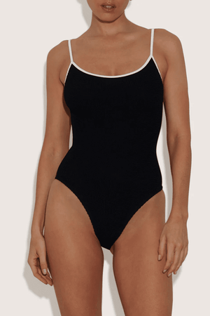 Hunza G | Pamela Swim Contrast Black/White | Girls with Gems