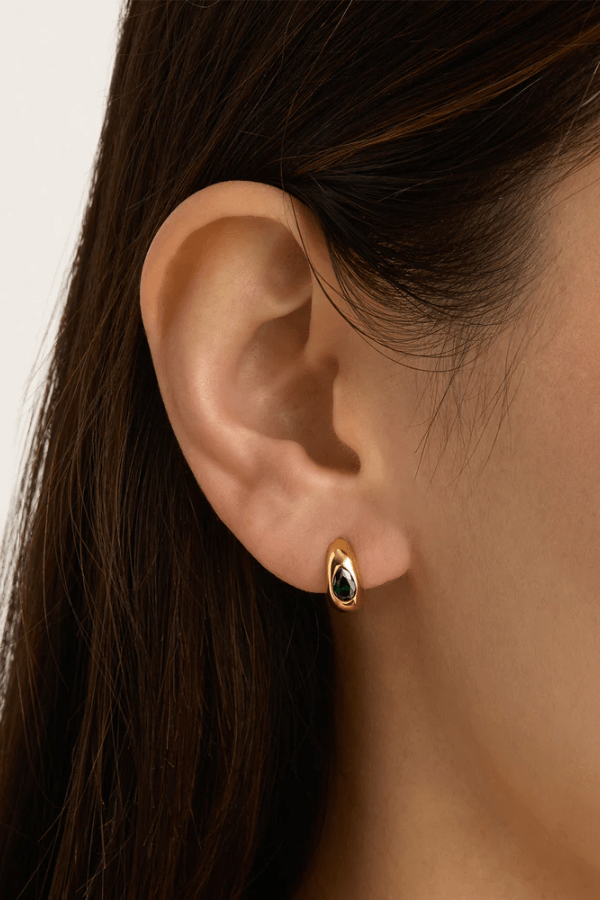 By Charlotte | 18k Gold Vermeil Magnetic Hoops | Girls with Gems