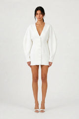Wren Blazer Dress White