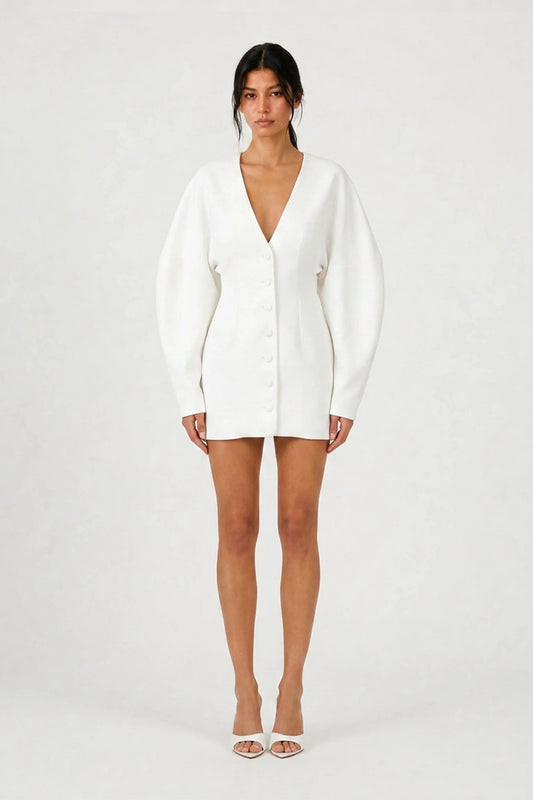 Wren Blazer Dress White