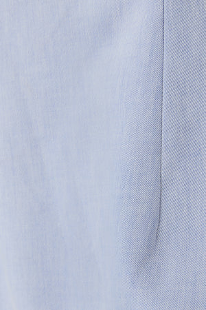 Cotton Mix Pinstripe Mini Dress Blue Pinstripe by Odd Muse, halter mini dress with signature cinched waist and pinstripe design.