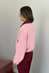 Penny Braided Collar Jacket Pink/Burgundy