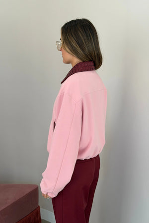 Penny Braided Collar Jacket Pink/Burgundy