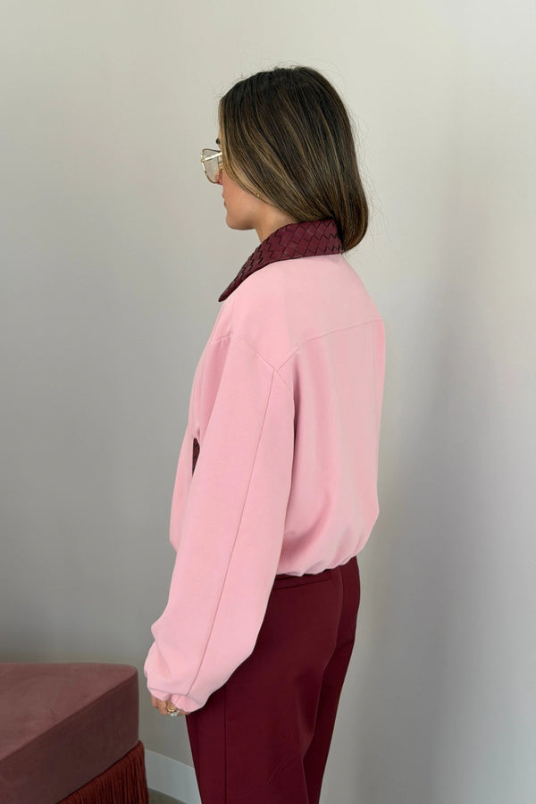 Penny Braided Collar Jacket Pink/Burgundy