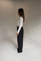 Alexa Tailored Suit Pant Black by Sneaky Link, wide leg tailored pants perfect for office or evening styling