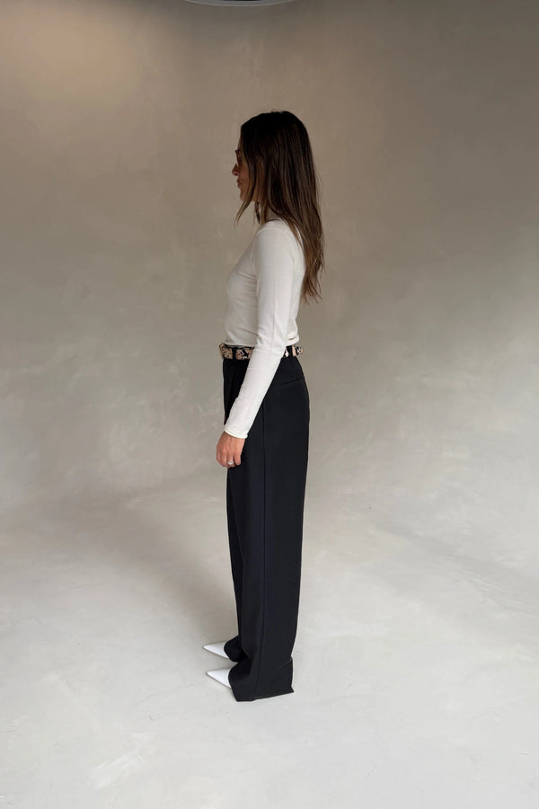 Alexa Tailored Suit Pant Black by Sneaky Link, wide leg tailored pants perfect for office or evening styling