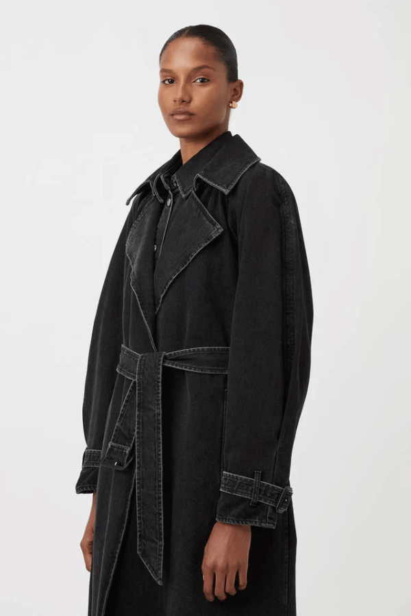 Camilla and Marc | Bea Denim Trench Coat Soft Black | Girls with Gems