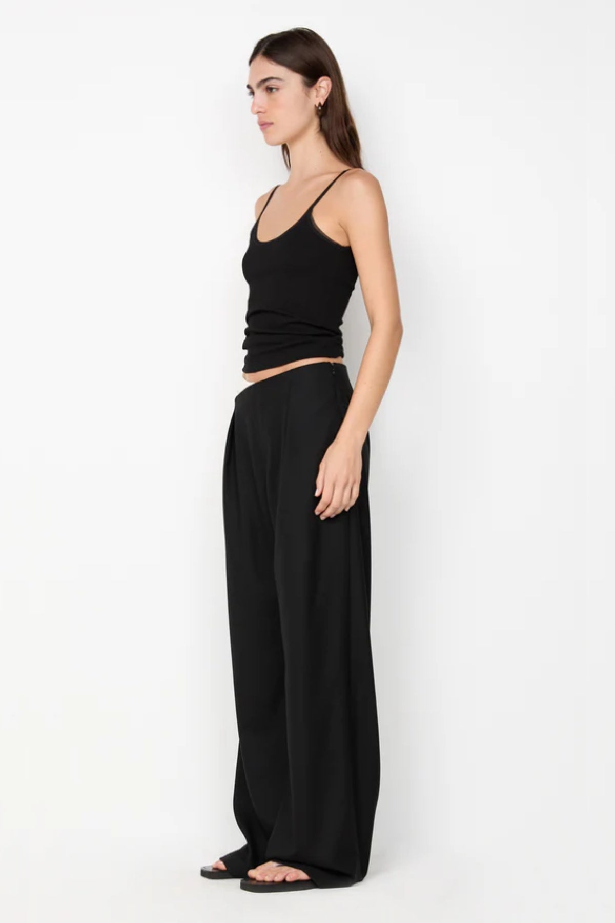 Emerson Tank by Bec + Bridge, a ribbed cotton tank with sheer tulle trim and slim straps. Perfect for chic everyday layering. 