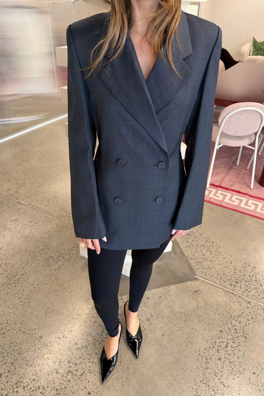Ascent Hourglass Blazer Dark Grey by camilla and marc – double breasted wool blazer with sculpted hourglass fit.