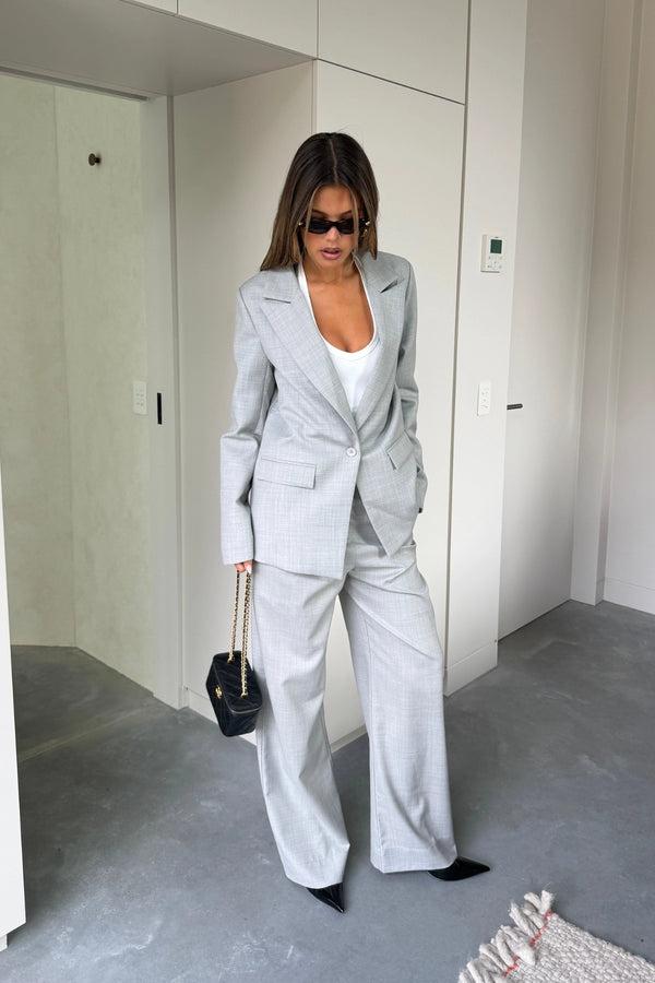 Ella Squire Single Breasted Blazer Grey