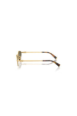 Mu 56ZS brown by Miu Miu, lightweight irregular narrow metal frames with dark brown lenses, perfect for trendy, stylish everyday wear.