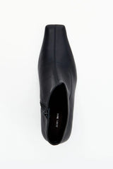 Amelia Black Stretch Leather by Alias Mae, sleek stretch leather boot with square toe, perfect for day to night styling