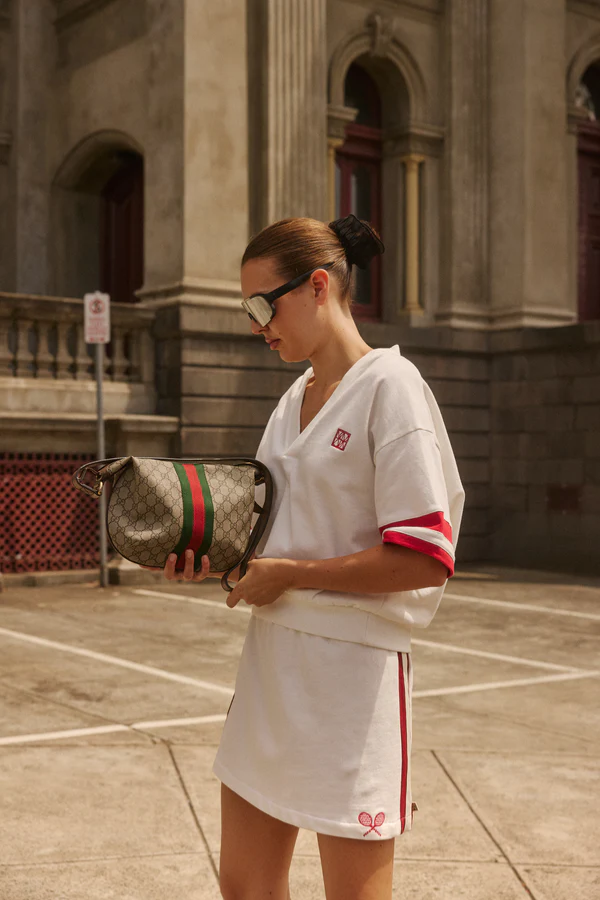 Araminta James | French Tennis Shirt Coconut | Girls with Gems