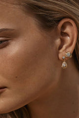 Hesperia Earrings by Amber Sceats, crystal and gold stud earrings, perfect for elevated everyday styling