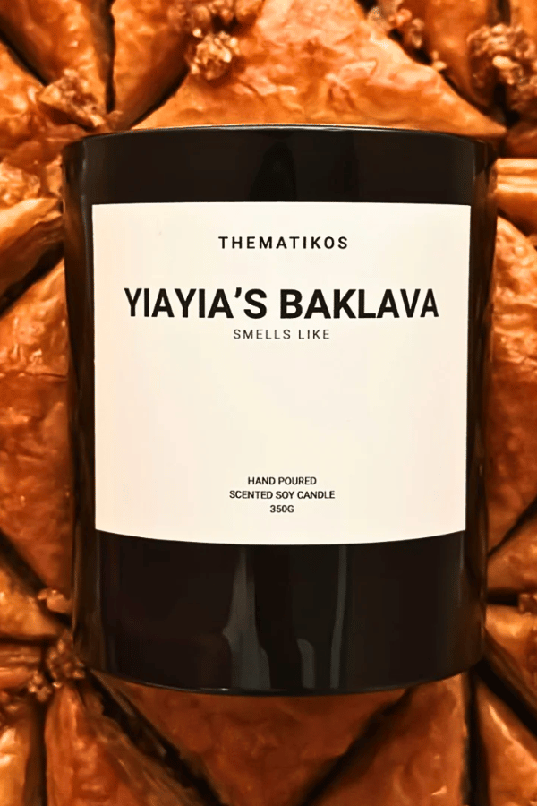 Thematikos | Yiayia&#39;s Baklava Scented Candle | Girls | With Gems