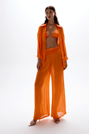 Cin Cin Swim | Mission Shirred Pants Orange | Girls with Gems