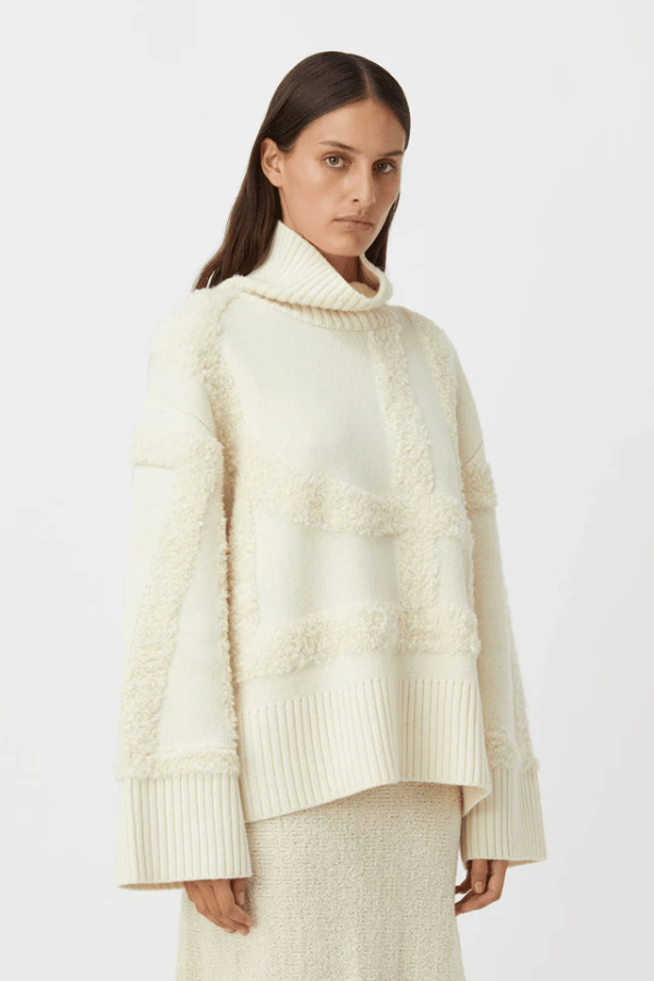 Camilla and Marc | Obsidian Turtleneck Jumper Shearling | Girls with Gems