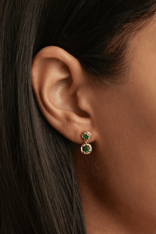 By Charlotte | 18k Gold Vermeil Depth Of You Drop Earrings | Girls with Gems