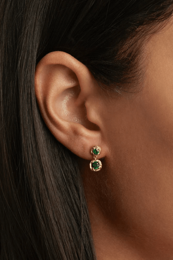 By Charlotte | 18k Gold Vermeil Depth Of You Drop Earrings | Girls with Gems