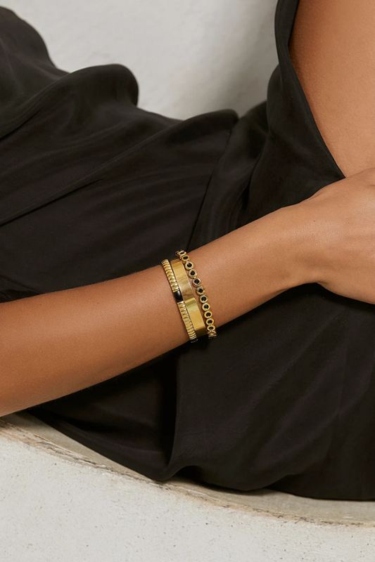 Arms of Eve | Maeve Gold Bracelet Black | Girls with Gems