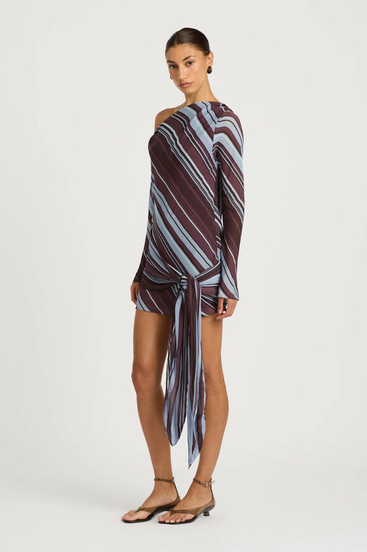Elise Mini Dress Midnight Stripe