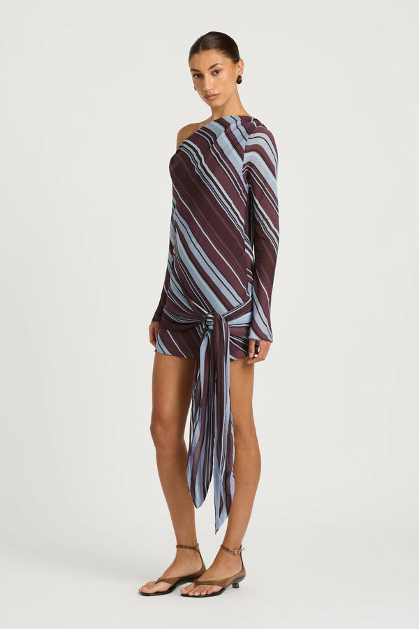 Elise Mini Dress Midnight Stripe