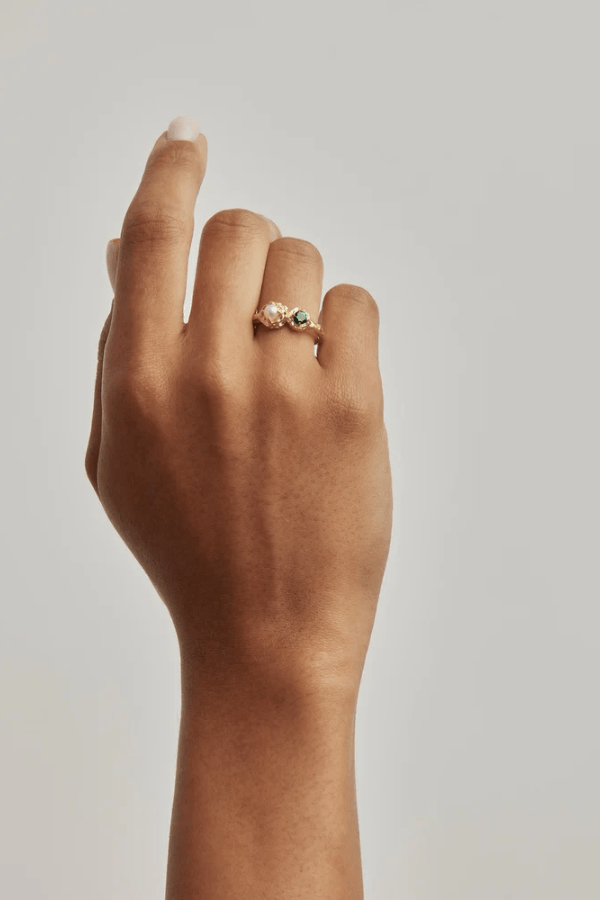 By Charlotte | 18k Gold Vermeil Moonlit Tides Ring | Girls with Gems