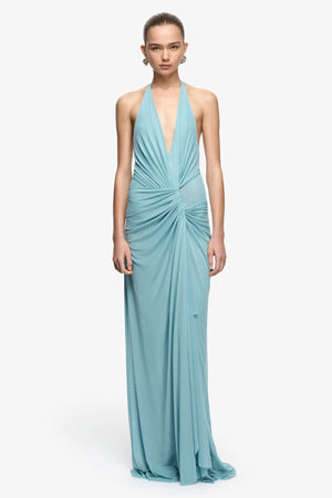 Xanthi V Neck Maxi Dress Bermuda Blue