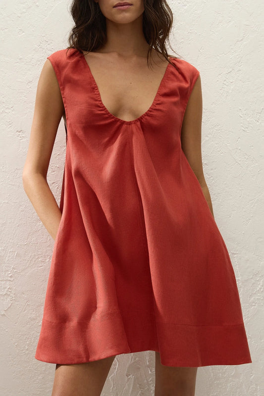 Perla Mini Dress Dusty Tomato