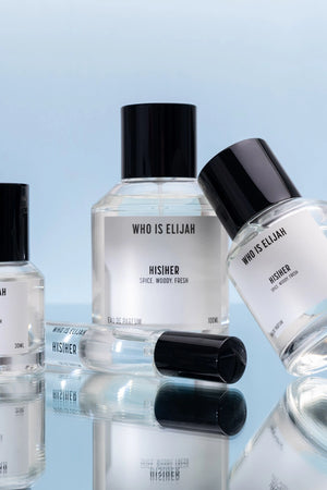 His|Her 50ml by Who Is Elijah, a debut unisex fragrance that captures the thrill, indulgence, and wild side of life.