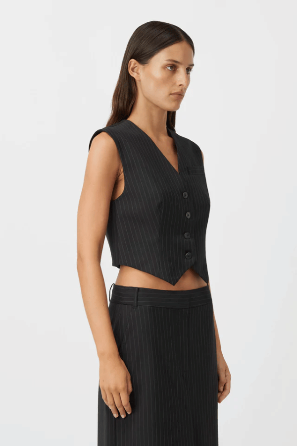 Camilla and Marc | Thera Vest Black Pinstripe | Girls With Gems
