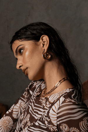 Mountain and Moon | Gaia Earrings Gold | Girls with Gems