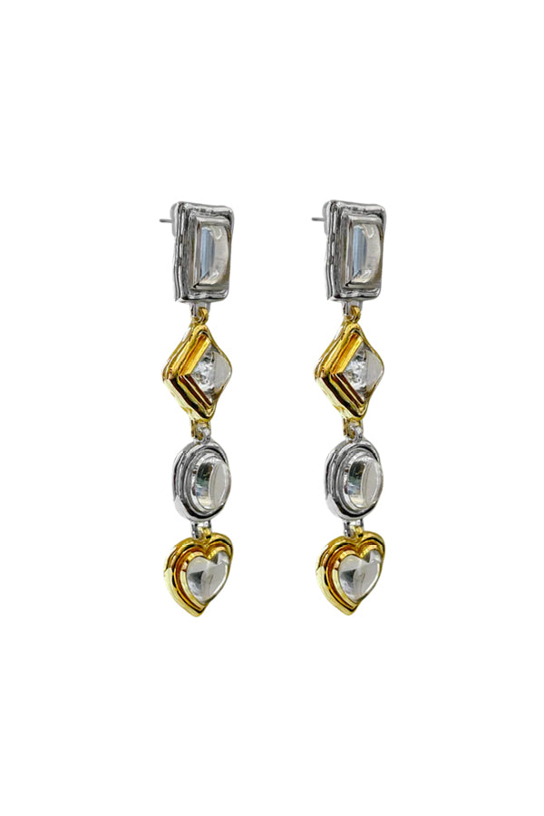 Mountain and Moon | Naomi Earrings / Mixed Plater / Crystal Quartz | Girls with Gems