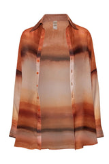 Lulu Shirt Tierra Inca by Baobab, sheer chiffon button shirt, perfect for layering or resort styling