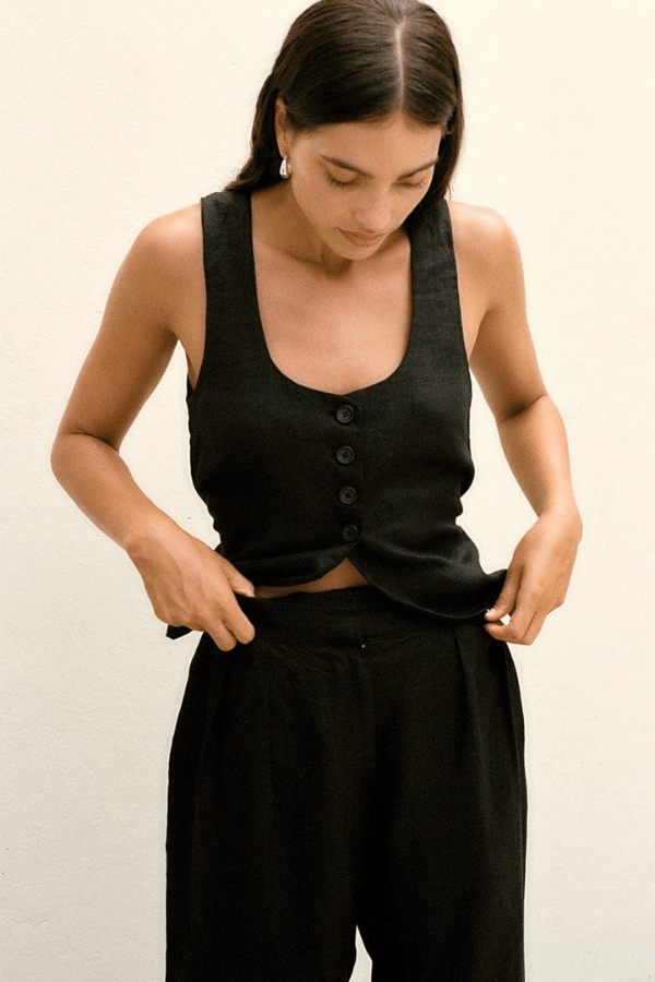 Faithfull the Brand | Stanze Vest Black | Girls With  Gems