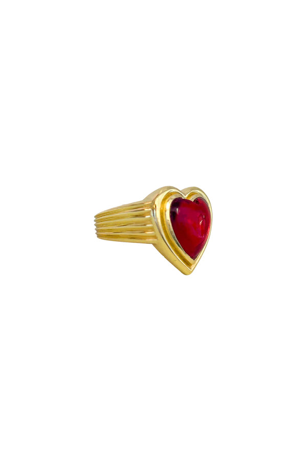 Mountain and Moon | Beverly Ring Gold / Red Glass | Girls with Gems