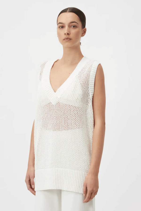 Camilla And Marc | Adelpha Knit Vest White | GIrls With Gems