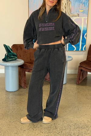 Eden Trackpant Shadow by Summi Summi – relaxed brushed fleece trackpants for elevated everyday comfort.