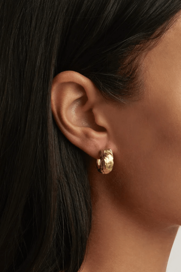 By Charlotte | 18k Gold Plated Drift Hoops | Girls with Gems