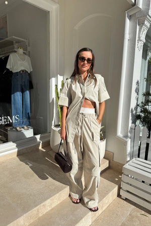 Winslow Short Sleeve Shirt by Camilla and Marc, cotton-blend collared shirt with cuff detail, a versatile trendy staple perfect for warm days.